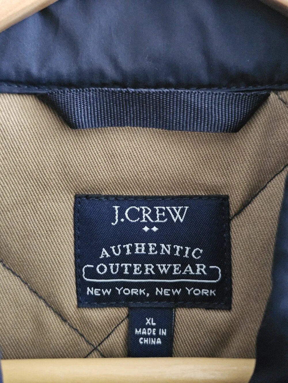 J.Crew Authentic Outerwear Walker Quilted Vest Navy XL Full Zip Lightweight